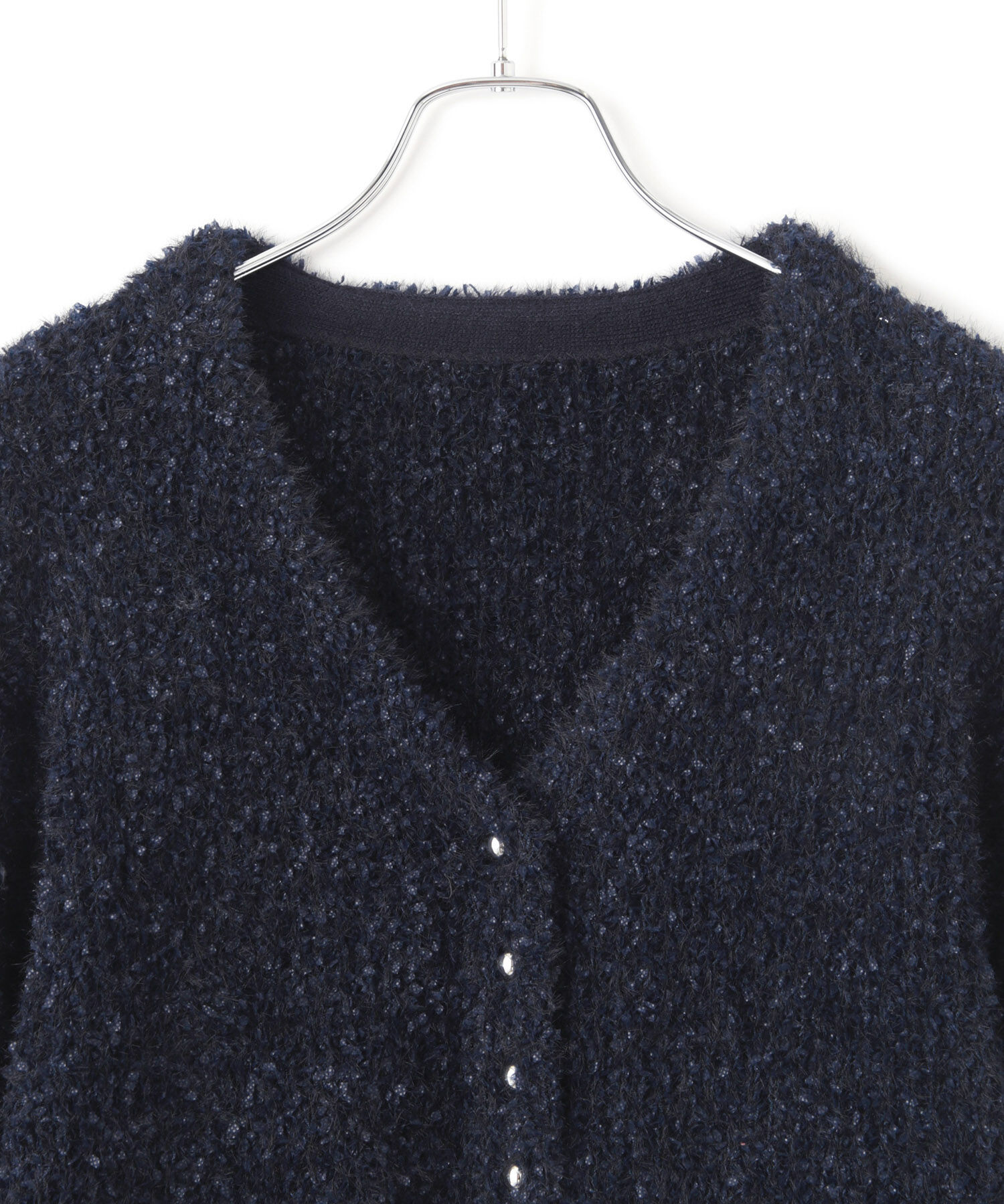 VIS「フェザーリボンヤーン多釦カーディガン」|カーディガン|