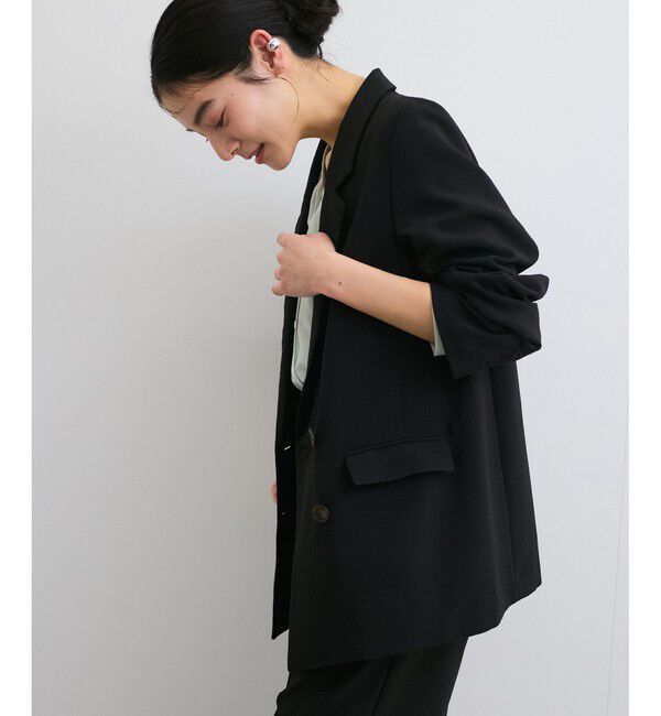 VIS「【美easy】リネンライクリラックスジャケット【接触冷感/洗える】【セットアップ対応】」|テーラードジャケット|