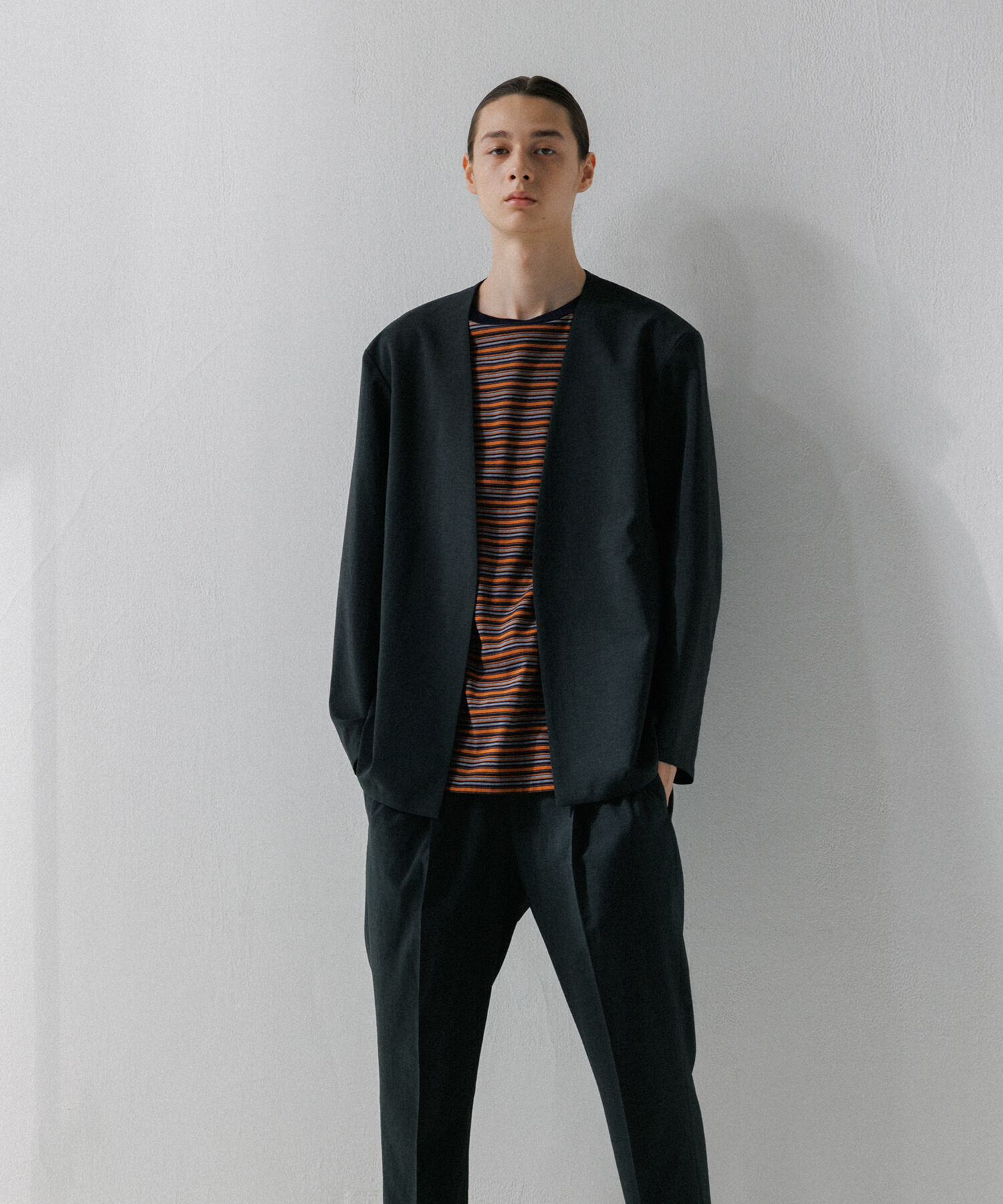 ADAM ET ROPE'「2点セット【RIRANCHA / リランチェ】セットアップ / ノーカラージャケット＆イージーパンツ / イージーケア」|スーツ|