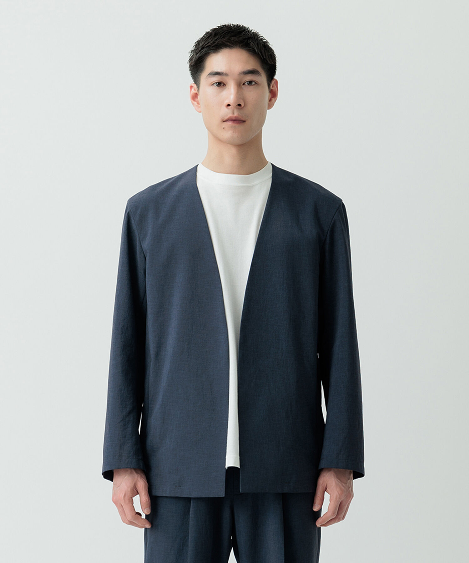 ADAM ET ROPE'「2点セット【RIRANCHA / リランチェ】セットアップ / ノーカラージャケット＆イージーパンツ / イージーケア」|スーツ|