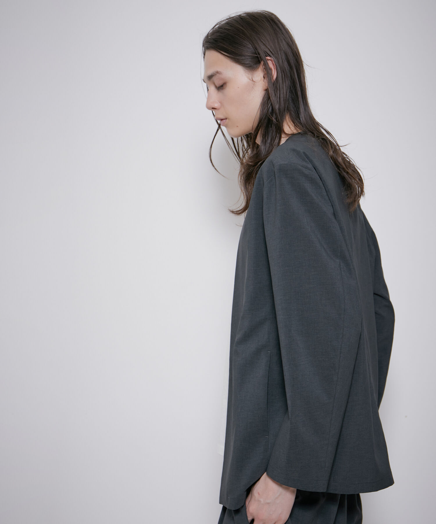 ADAM ET ROPE'「2点セット【RIRANCHA / リランチェ】セットアップ / ノーカラージャケット＆イージーパンツ / イージーケア」|スーツ|