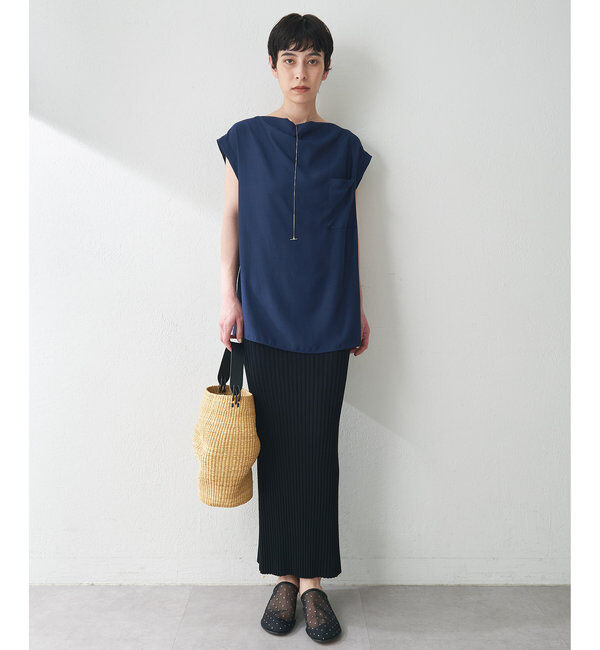  「サテンワッシャーノースリーブブラウス」|シャツ・ブラウス|