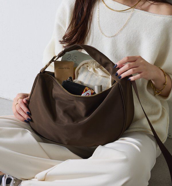  「撥水ナイロンテープショルダーバッグ」|トートバッグ|ダークブラウン