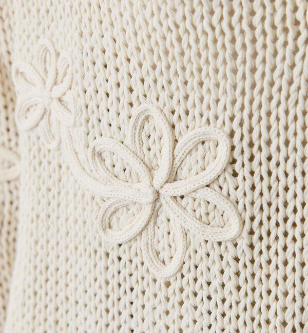  「フラワールーズコットン混ニット」|ニット・セーター|