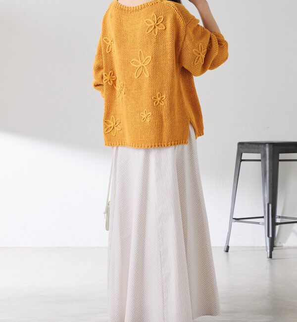  「フラワールーズコットン混ニット」|ニット・セーター|