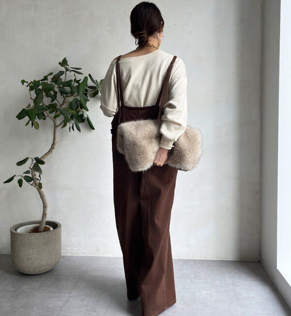  「細紐デニムフロントジップサロペット」|ワンピース|