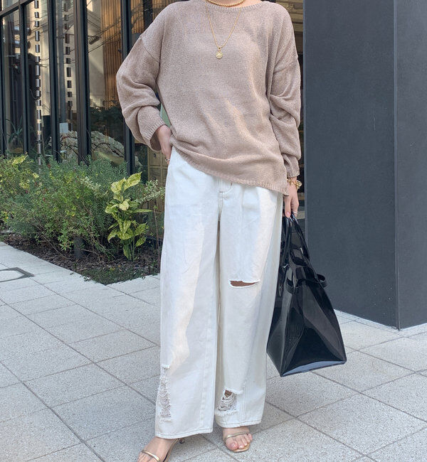  「ミドルオンスダメージデニム」|デニム|