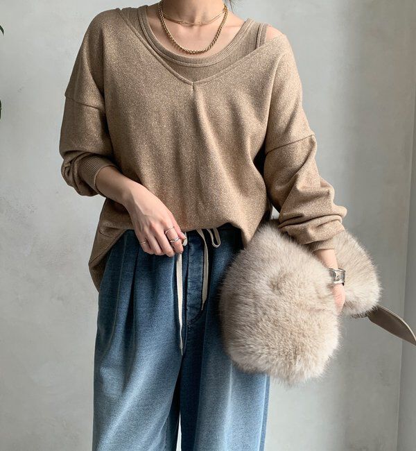  「【新色追加/インフルエンサーSAKURA企画】ラメスウェットタンクセット」|Tシャツ・カットソー|