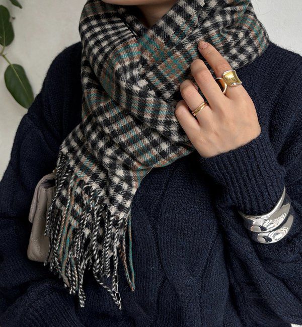  「リサイクルウールチェックマフラー」|マフラー|