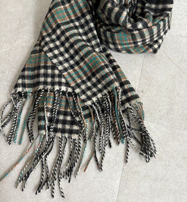  「リサイクルウールチェックマフラー」|マフラー|