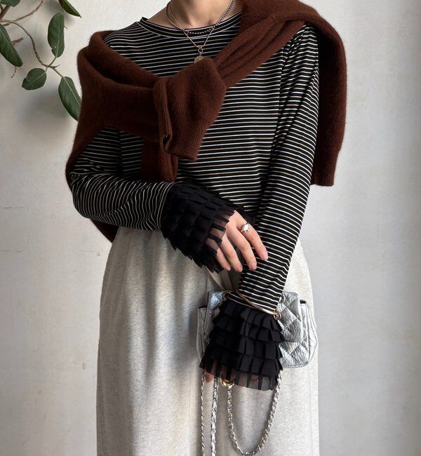  「袖フリルトップス」|Tシャツ・カットソー|