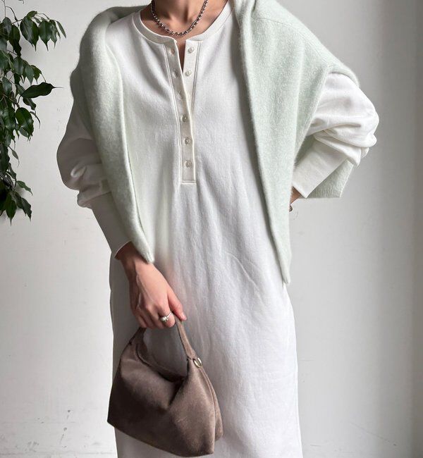  「裏毛裏起毛ヘンリーネックワンピース」|ワンピース|