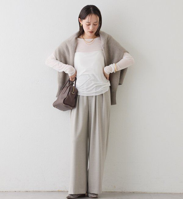  「【リバイバル/やわらかな肌触り】シルクカシミヤブレンドボートT」|Tシャツ・カットソー|