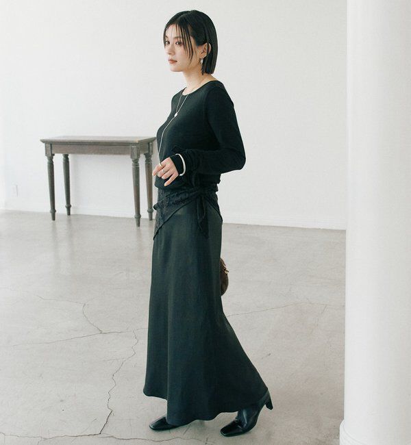  「【リバイバル/やわらかな肌触り】シルクカシミヤブレンドボートT」|Tシャツ・カットソー|