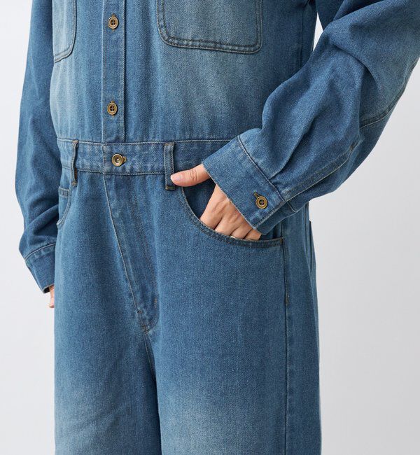  「【一枚で決まる】デニムジャンプスーツ」|ワンピース|