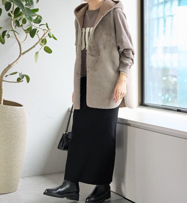  「【シーズンムード高まる】エコファーフードジレ」|ベスト・ジレ|