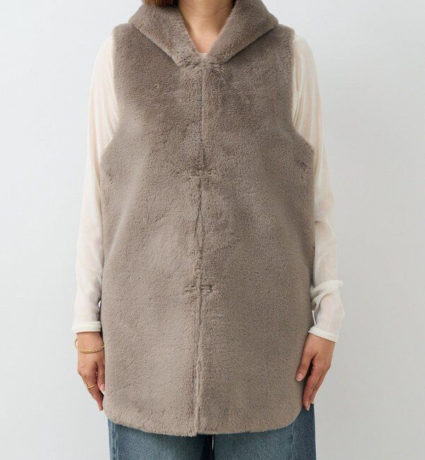  「【シーズンムード高まる】エコファーフードジレ」|ベスト・ジレ|