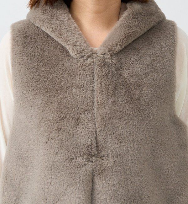  「【シーズンムード高まる】エコファーフードジレ」|ベスト・ジレ|