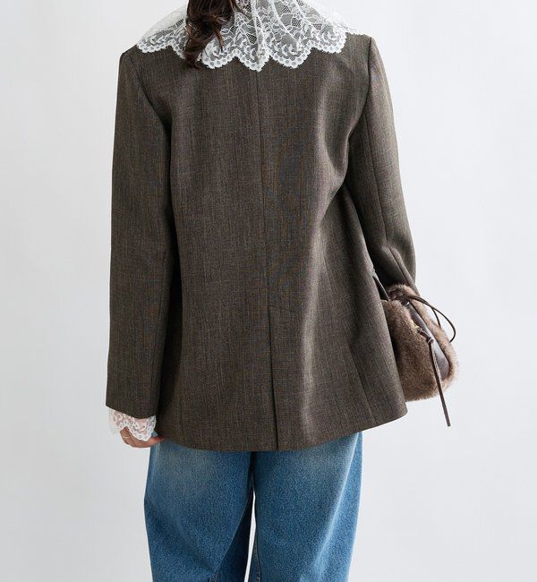  「【繊細なレースがアクセントに】フリルカラーレースブラウス」|シャツ・ブラウス|