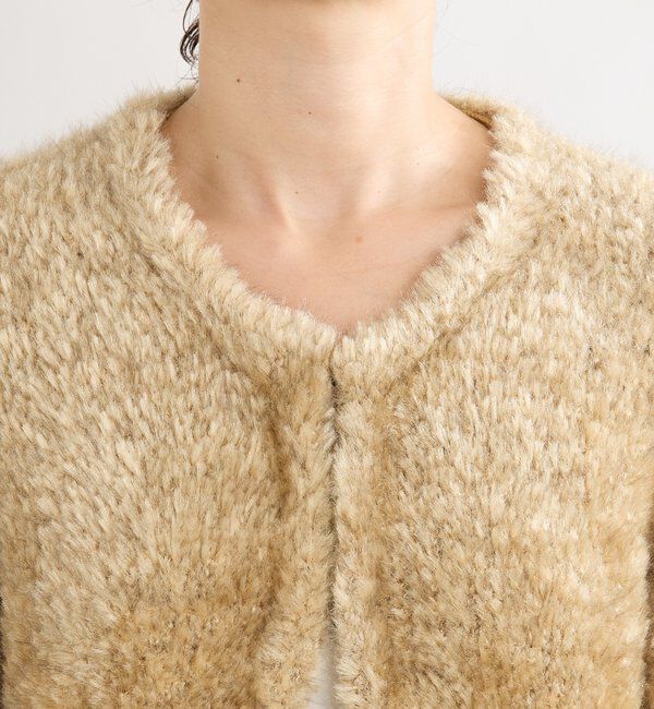  「【a Nice （ア ・ニース）】ニットファージャケット」|カーディガン|