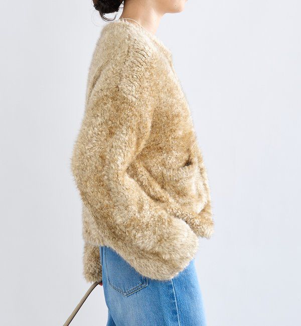  「【a Nice （ア ・ニース）】ニットファージャケット」|カーディガン|