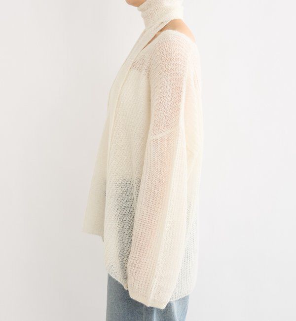  「【抜け感◎】ストール付アルパカルーズニット」|ニット・セーター|