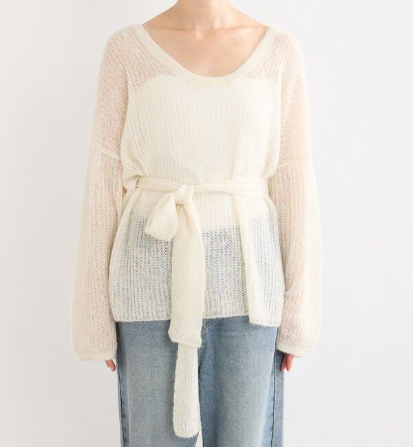  「【抜け感◎】ストール付アルパカルーズニット」|ニット・セーター|