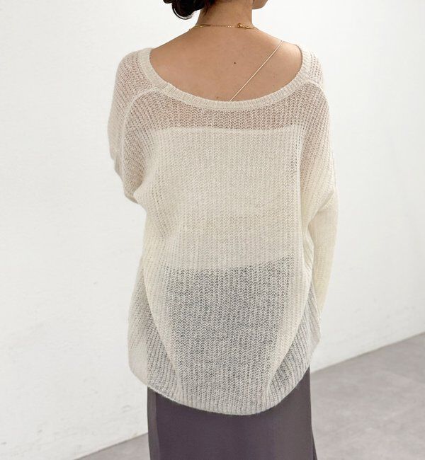  「【抜け感◎】ストール付アルパカルーズニット」|ニット・セーター|