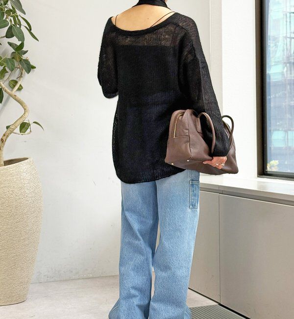  「【抜け感◎】ストール付アルパカルーズニット」|ニット・セーター|