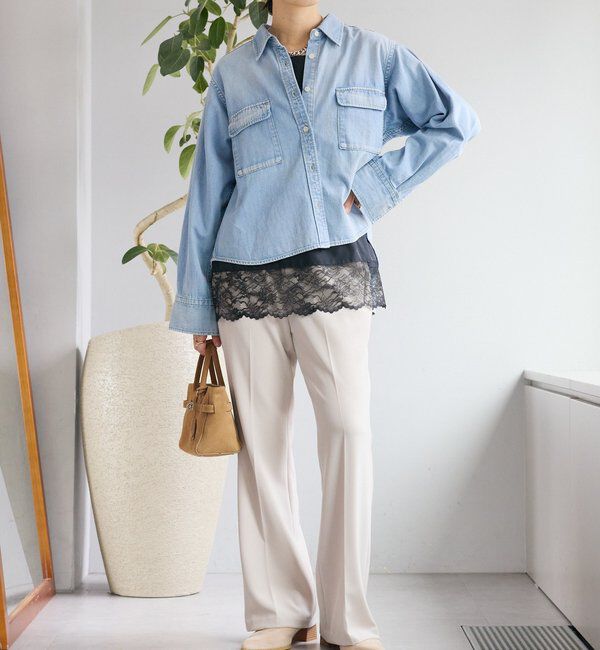  「【新色追加/鮮度抜群】レーストリムキャミソール」|シャツ・ブラウス|