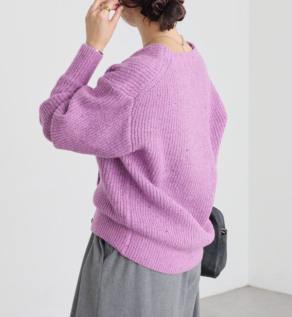  「【キャッチーな素材感】ブークレーヤーンカーディガン」|カーディガン|