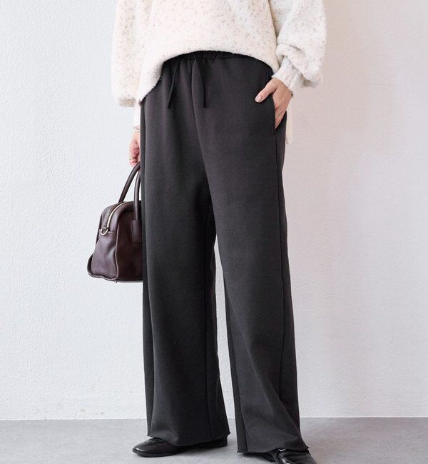  「【リラックスした履き心地】裏起毛スウェットパンツ」|チノ|チャコールグレー