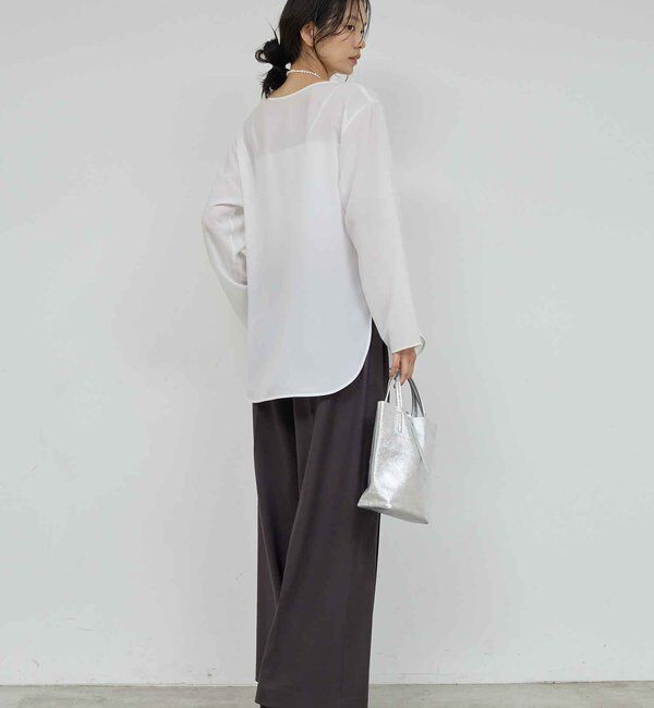  「ベルトレスタックワイドパンツ」|チノ|