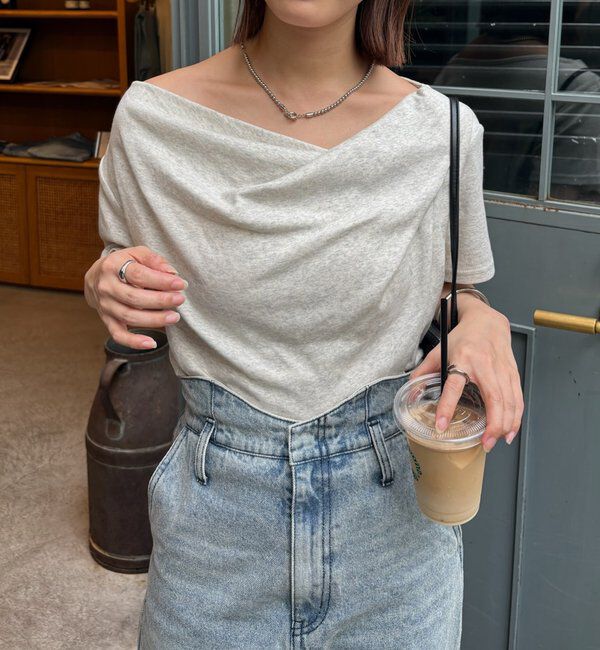  「【全骨格対応◎/6色展開】オフショルTシャツ」|Tシャツ・カットソー|