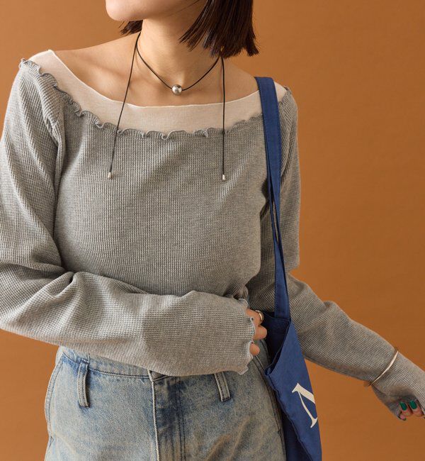  「シアーレイヤードロンT」|Tシャツ・カットソー|グレー