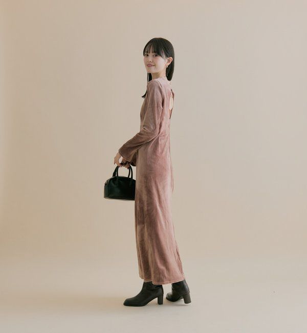  「[森川企画]バックオープンベロアワンピース」|ワンピース|