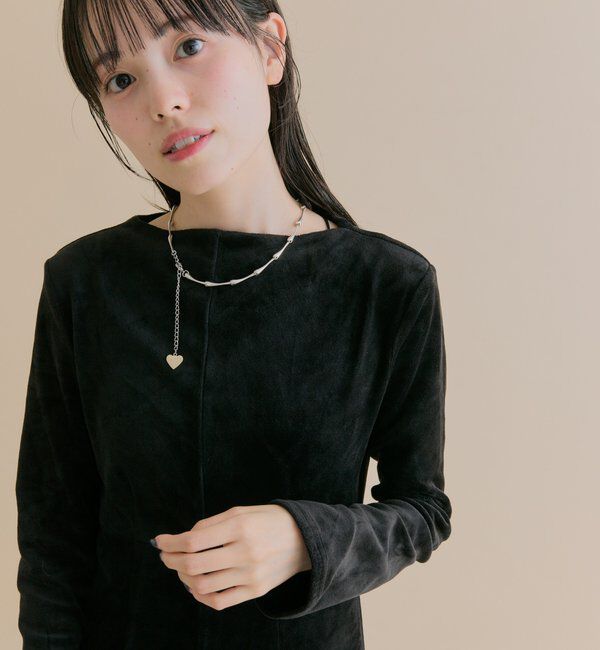  「[森川企画]バックオープンベロアワンピース」|ワンピース|