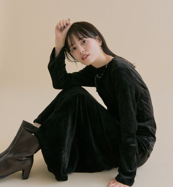  「[森川企画]バックオープンベロアワンピース」|ワンピース|