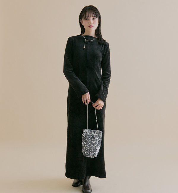  「[森川企画]バックオープンベロアワンピース」|ワンピース|