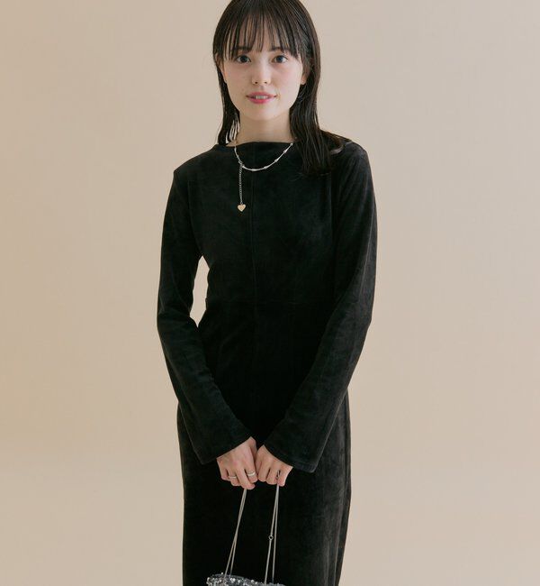  「[森川企画]バックオープンベロアワンピース」|ワンピース|