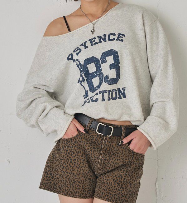  「ELLIOTT NUMBERIHG ONE-SHOULDERSWEATSHIRT」|Tシャツ・カットソー|ライトグレー