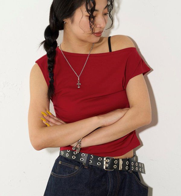  「【5色展開】マルチウェイギャザーオフショルノースリーブ」|キャミソール|