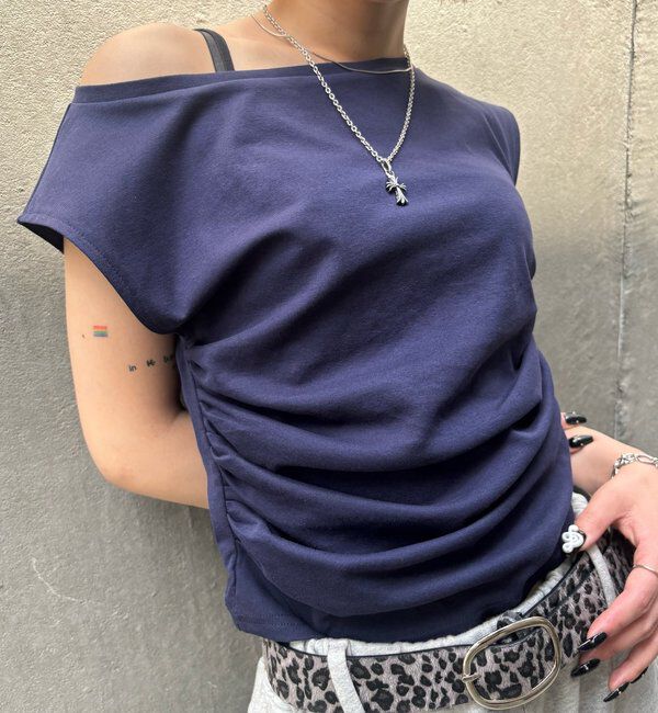  「【5色展開】マルチウェイギャザーオフショルノースリーブ」|キャミソール|