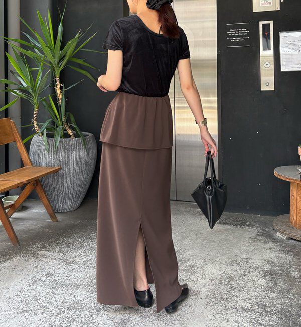  「【腰回りカバー】レイヤードマキシスカート」|スカート|