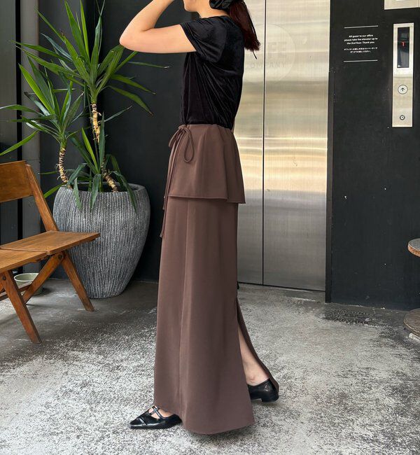  「【腰回りカバー】レイヤードマキシスカート」|スカート|