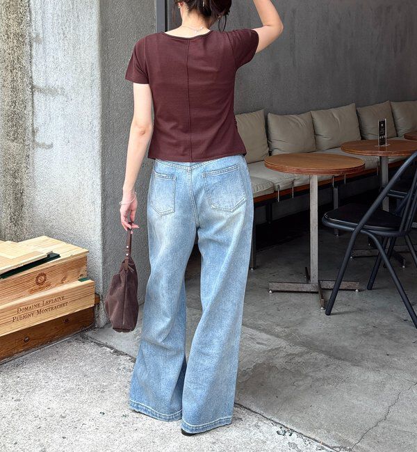  「フリルボタンチビ袖カーディガン」|カーディガン|