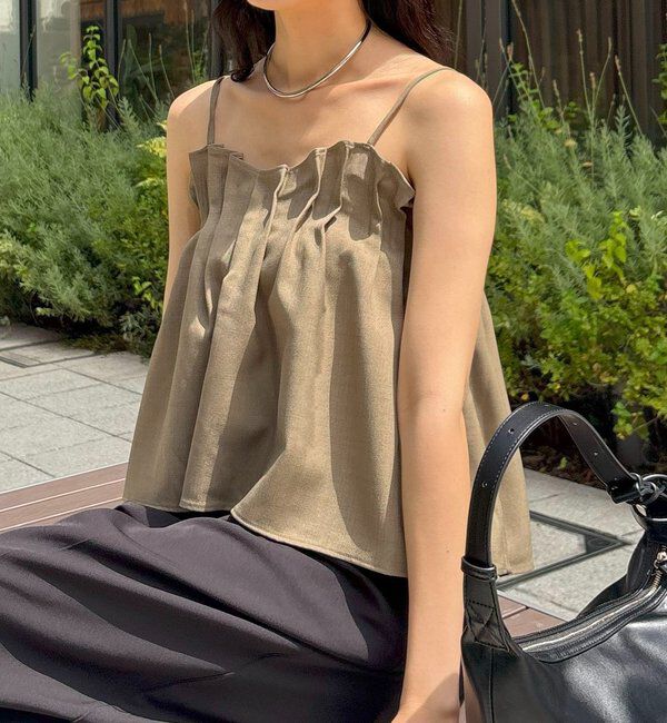  「【オールシーズン◎】タックフレアキャミ」|シャツ・ブラウス|