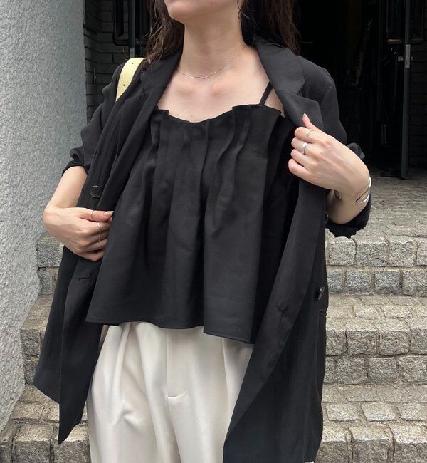  「【オールシーズン◎】タックフレアキャミ」|シャツ・ブラウス|