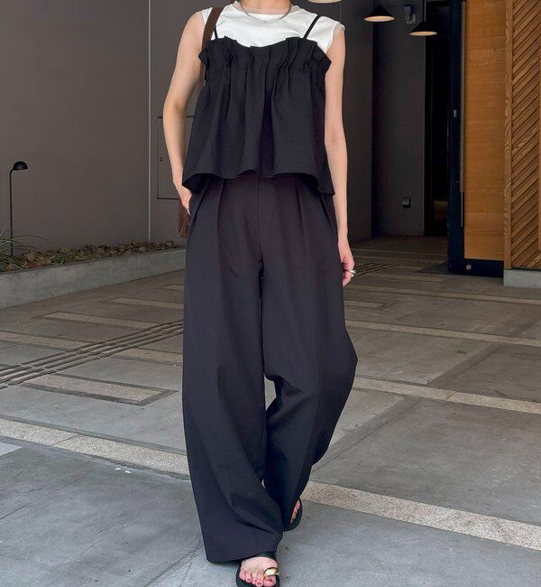  「【オールシーズン◎】タックフレアキャミ」|シャツ・ブラウス|