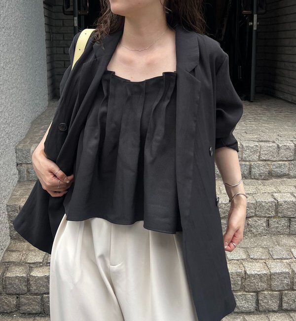  「【オールシーズン◎】タックフレアキャミ」|シャツ・ブラウス|